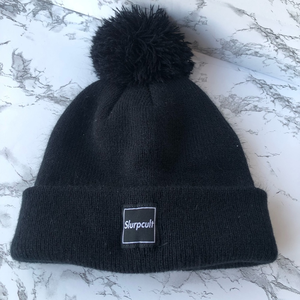 Slurpcult Deadstock Slushcult Black Pom Beanie